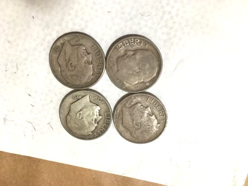 Lot Of 4  Roosevelt Dimes   1951