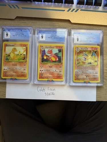 CGC 9 MINT Charizard 1999 Base Set 4/102 Holo Pokemon Card Charmander Charmeleon