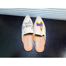Lucky Brand Leather Mule Flats  Lucky You  Pi ata Embroidered Pointed Toe Size 8