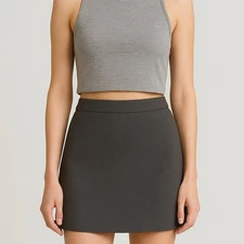 Oak + Fort Gray Mini Skirt Women's Size 10 Minimalist Workwear Office