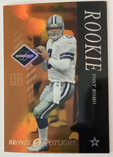 Tony Romo Rookie Card 2003 Leaf Limited Bronze Spotlight #123 019/150. rookie card picture