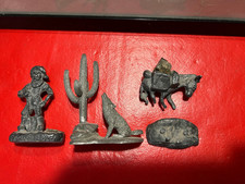 Vintage pewter lead Prospector Burrow Coyote Cactus Figures LOT