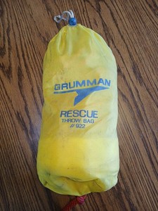 Vintage Grumman Canoe Boat Rescue Safety Floating Throw Bag W/ 50' Rope
