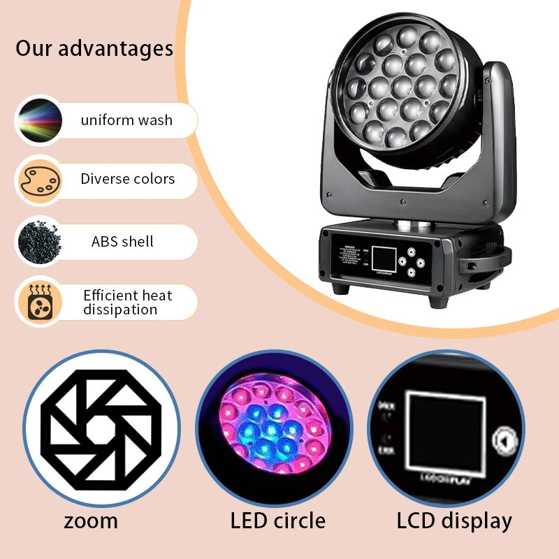 19x15w Zoom Wash Moving Head Light Led Dj Club Stage Light Led Moving Head Wash - Image 2 of 4
