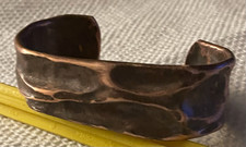 Men  s Handmade Hammered Copper Cuff Bracelet, 3/4" Wide, 1 .61 oz One of a Kind