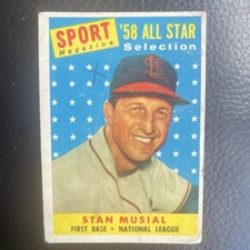Topps 1958 Stan Musial #476 St. Louis Cardinals MLB Sport Magazine All Star