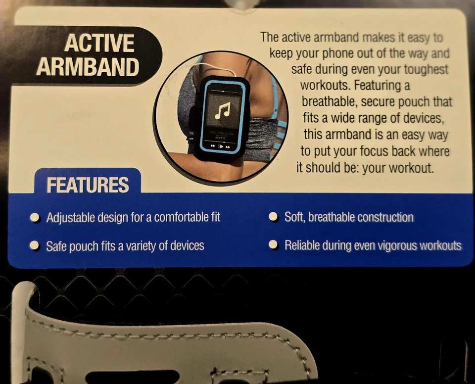 Регулируемый браслет Pro Strength Active с запасным местом для хранения ключей сотового телефона - Изображение 2 из 4