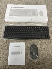 Wireless Keyboard  Mouse Combo 2.4G USB Slim Ergonomic Full Size