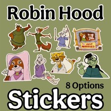Disney Robin Hood Sticker Decal Little John Maid Marian 1973 Cartoon Movie