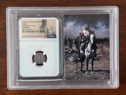 ITALY DENARO, LUCCA ENRICO III, IV OR V, 1039-1125, NGC CERTIFIED GENUINE