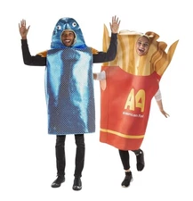 Fish & Chips Couples Halloween Costume Shark French Fries Adult One Size
