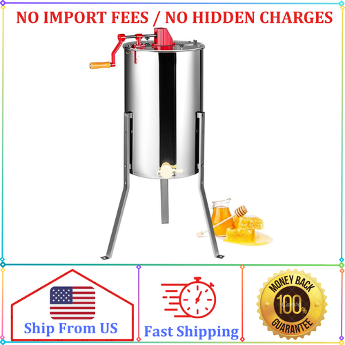 Vevor Manual Honey Extractor Beekeeping Equipment 2/4 Frames Stainless Steel - Picture 1 of 9