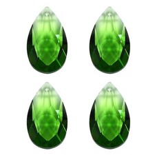 K9 Crystal Pendants Teardrop Beads, 4 Pack 38mm Chandelier Prisms DIY Green