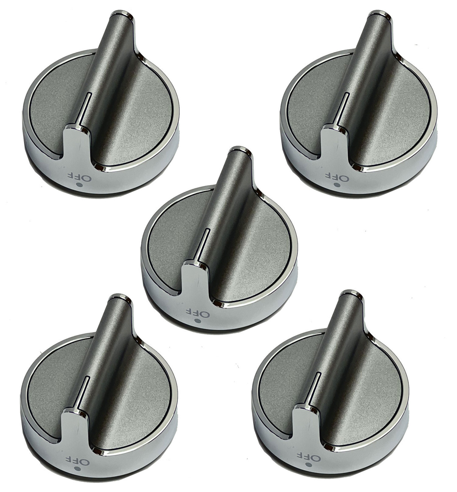 Whirlpool WFG540H0EW1 Range Oven Burner Knobs 5-Pack Replacement Set