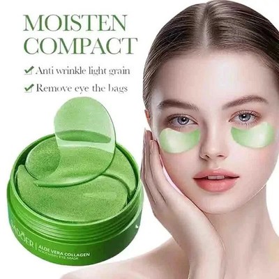 60pcs Aloe Vera Collagen Eye Patches Anti-Aging, Dark Circles Moisturizing Car