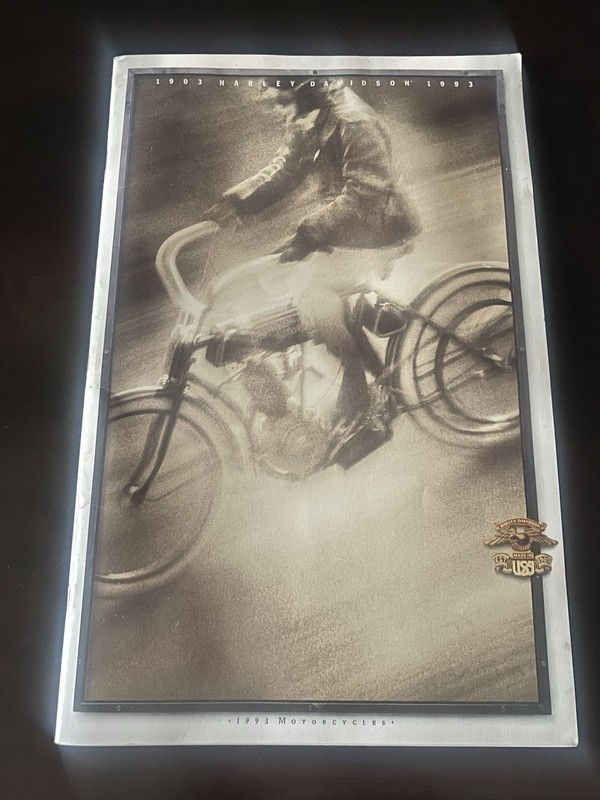 1993 Harley Davidson 17”x 11” Full Line Motorcycle Catalog Brochure Collectible