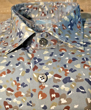 NWT CULTURATA men's Size L Long Sleeve Button Down Shirt Abstract Shapes Conte