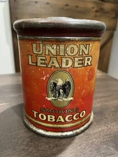 Vintage Union Leader Tobacco Tin Advertising Tin, Free Shipping!