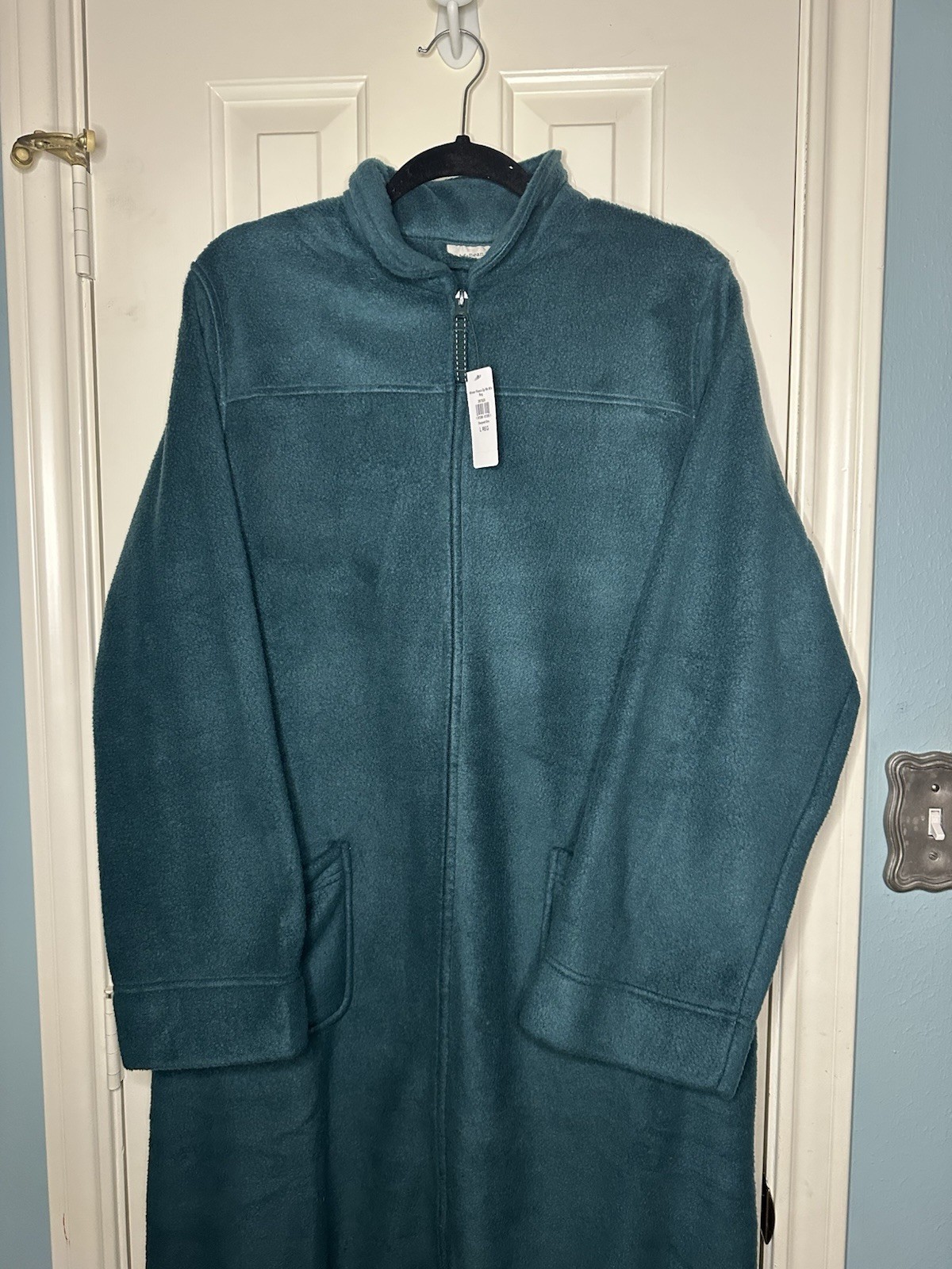 NWT L.L. Bean Robe Zip Front Winter Fleece Green Cozy Women's Large | eBay