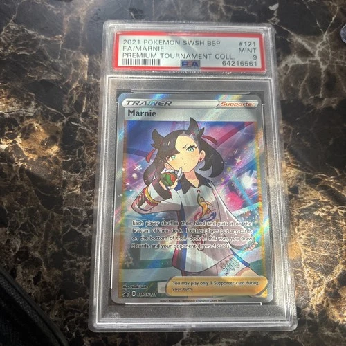 2021 Pokemon Marnie Premium Tournament Collection SWSH121 PSA 9