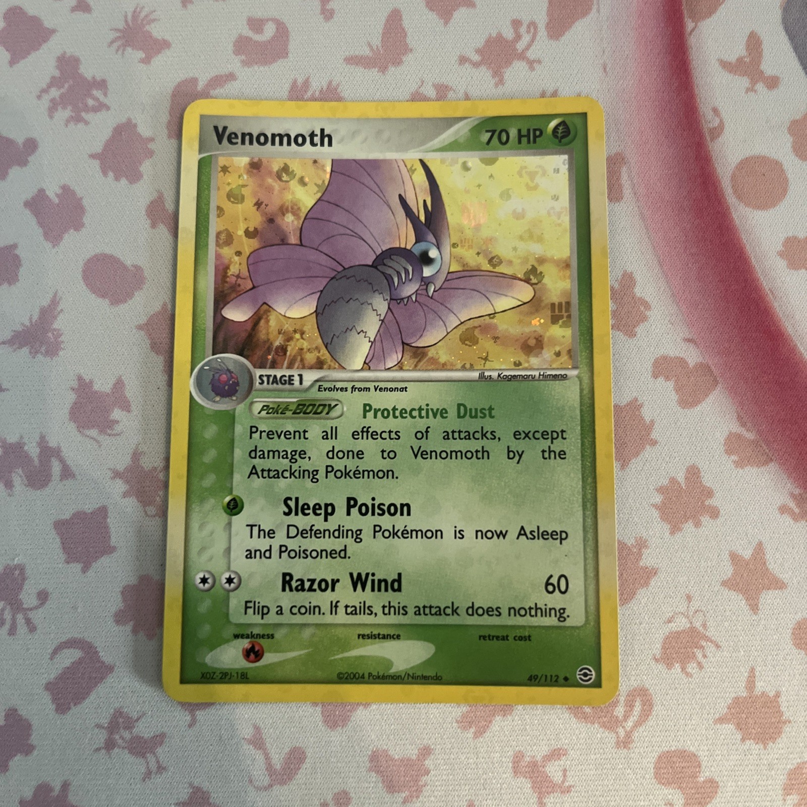 Venomoth ~ 49/112 ~ Reverse Holo ~ EX FIRERED & LEAFGREEN ~ NM ~ Pokemon Card