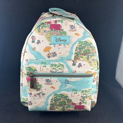 DISNEY LILO & STITCH ISLAND MAP HOT TOPIC LOUNGEFLY MINI BACKPACK NWT NEW - RARE
