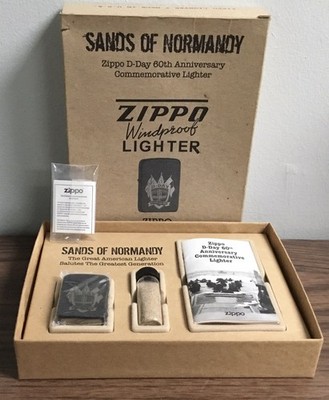 D-DAY 60TH ANNIVERSARY SANDS OF NORMANDY ZIPPO LIGHTER MINT IN BOX 5,192/10,000