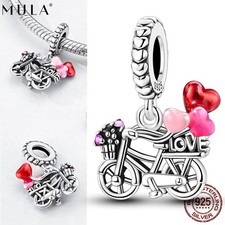 MULA 925 Sterling Silver Charm 5A CZ Bicycle Balloon Pendant for Women Bracelet