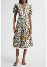 NWT $290 FARM Rio Botanicals Cotton Midi Dress in sizes XS and Small!