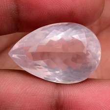 33.50 Cts Natural Rose Quartz 25mmx16mm Pear Cut Stunning Untreated Gemstone
