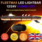 Yellow Beacon Light Bar Amber LED Recovery Flashing Strobe 670mm 2.2ft  12v 24v
