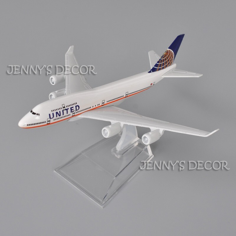 1:400 Scale Diecast Metal Plane Model Toy Boeing 747 United