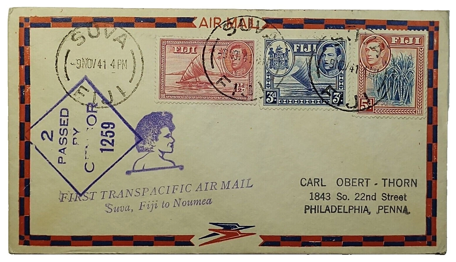 WWII Cover Australian & Oceanian Stamps
