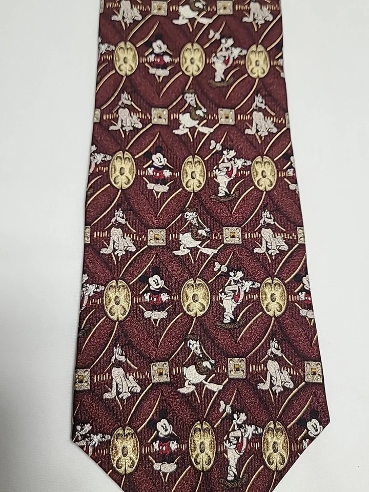 Corbata para el cuello Walt Disney World Mickey Mouse para hombre 100 % seda Goofy Donald Pluto Foto 3 de 4