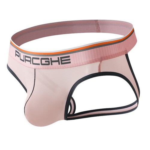 Men's Sexy Low Waist Jock Strap Underwear Thong Briefs Ice Silk Underpants-Open❤ - Picture 17 of 21