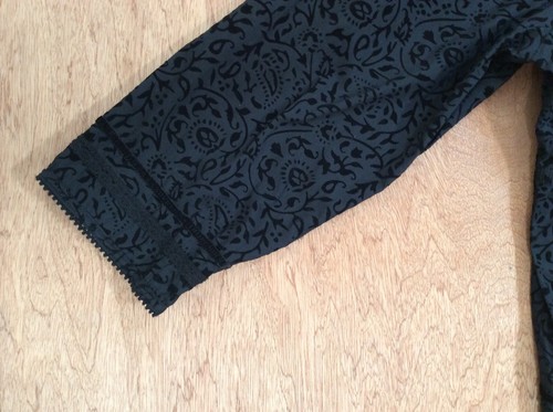 Autograph Shirt WOMEN 2XL Black BUTTON FRONT FLORAL BURNOUT BOHO GOTH - NEW - Picture 10 of 12