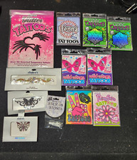 12 New Misc Packs Temporary Tattoos butterfly flowers henna body art gems