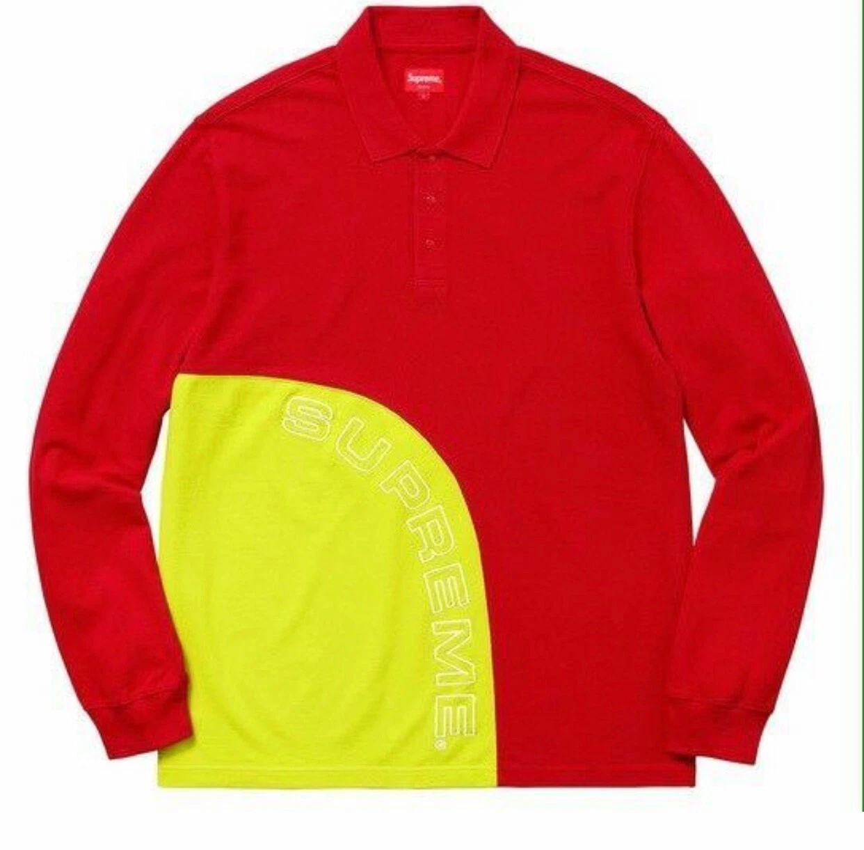 Sweat shirt pull homme Supreme Corner Arc rouge jaune taille:M col authentique neuf avec étiquette