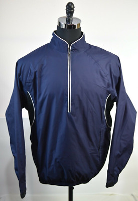 DryJoys Footjoy coupe-vent homme 1/4 zip pull veste kaki nylon doublé S