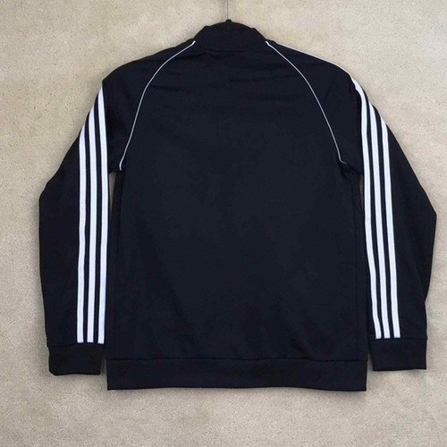 Youth adidas Track Jacket Full Zip Black & White with 2 Zip Pockets Size M - Picture 10 of 14