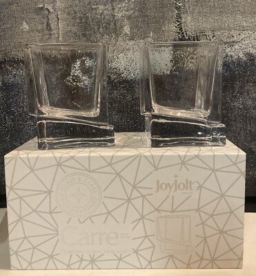 JoyJolt Carre Square Scotch Glasses Heavy 2 Whiskey Glasses 10 oz @