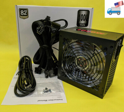 NEW 1000W 80plus Ultra Quiet Fan 2x PCIE Gaming LED Power Supply ATX12V 2.3 EPS