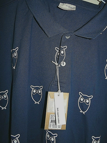 KNOWLEDGE COTTON APPAREL 100% ORGANIC BLUE INDIGO PIQUE POLO SHIRT M UVP 60£ - Bild 2 von 2