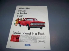 VINTAGE..1967 FORD PICKUP (RED)..1-PAGE ORIGINAL SALES AD...RARE! (854T)