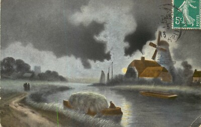 CP ILLUSTRATED WINDMILL BY THE WATER 