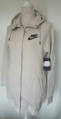 NIKE NSW RALLY HOODIE JACKE GR. S (857394 072) BEIGE / SCHWARZ