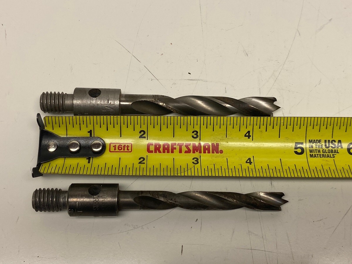 Morris Wood Tool Drill Bit Threaded Shank Brad-Point 4-11/32
