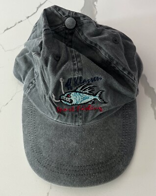 Vintage 2000 Jeff Klassen Fishing Grey Gray Roosterfish Denim Hat #4
