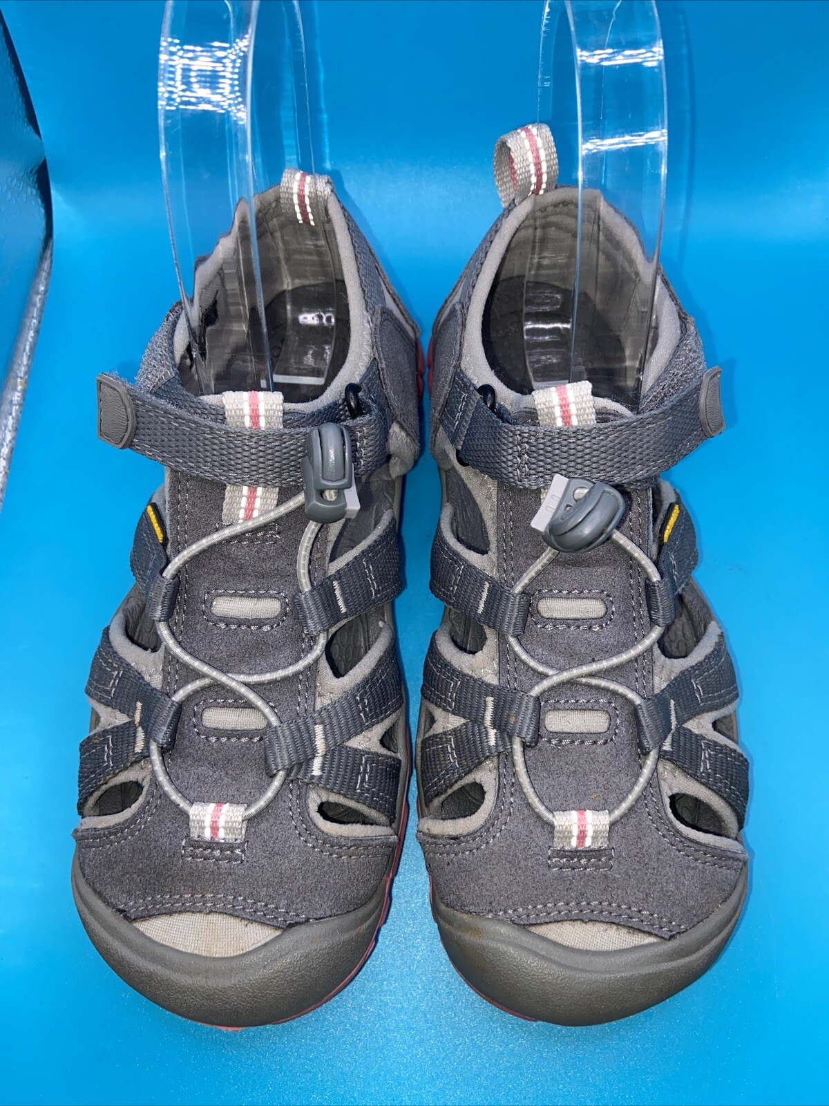 Sandali KEEN taglia gioventù 2 scarpe da acqua U.S. Seacamp 11 CNX grigie punta chiusa 1020702