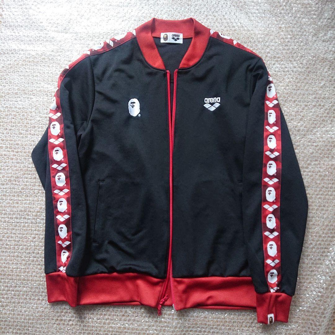 AUTHENTIC A BATHING APE BAPE x ARENA Jersey Top Black Mens Size L  